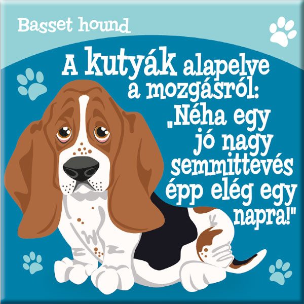 Basset hound hűtőmágnes - w&w