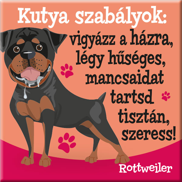 Rottweiler hűtőmágnes - w&w