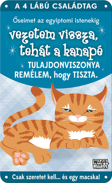 Vörös macskás fém ajtótábla