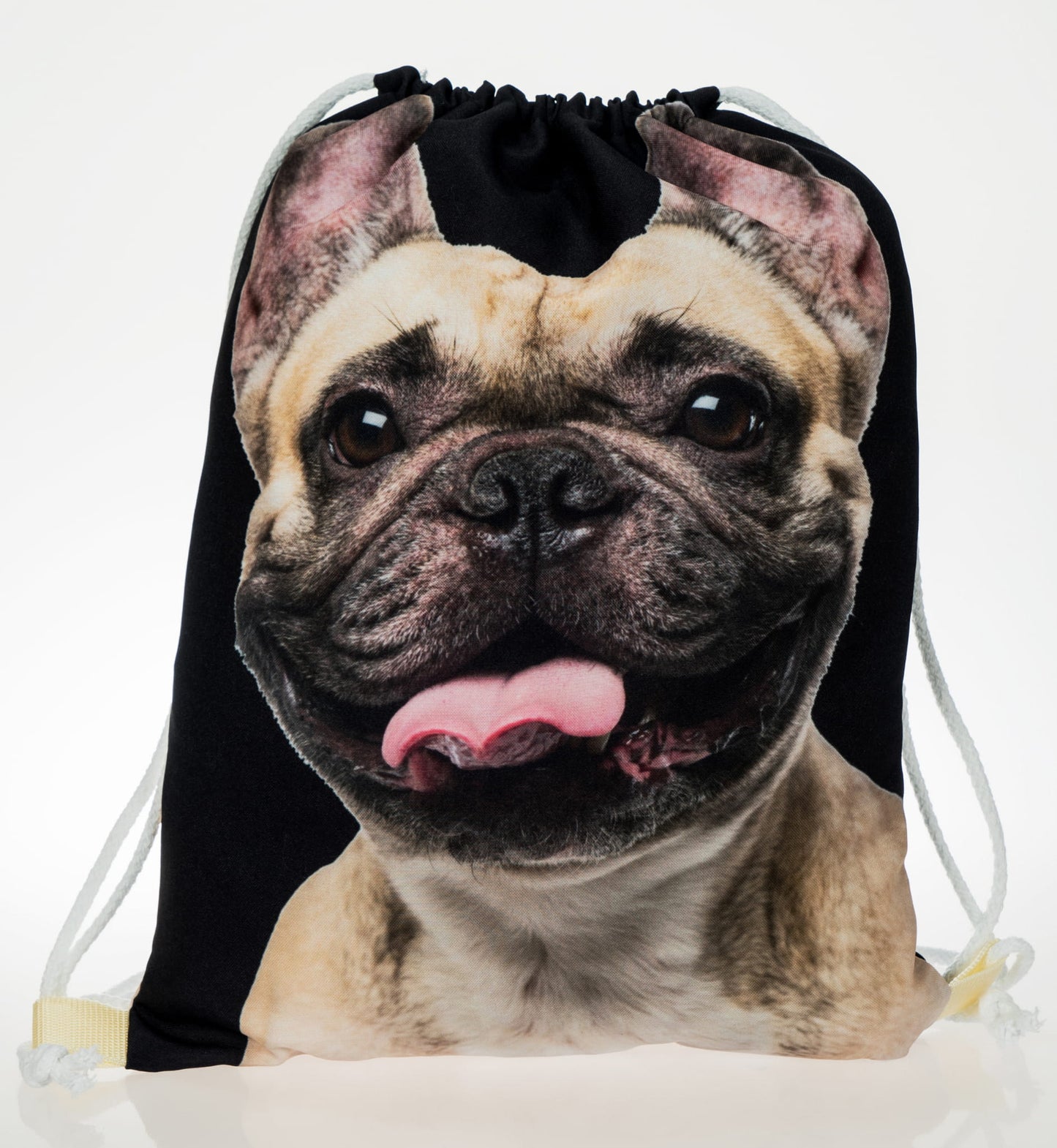 Francia Bulldog kutyás tornazsák - bézs