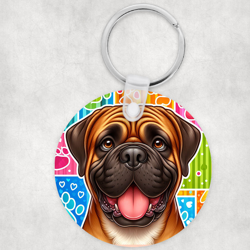 Bullmasztiff kutyás kör kulcstartó