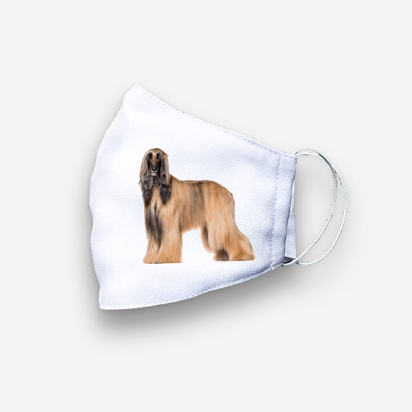 Afgán Agár kutyás fehér szájmaszk