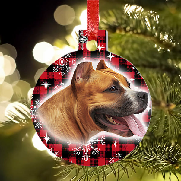 Amstaff kutyás karácsonyfadísz