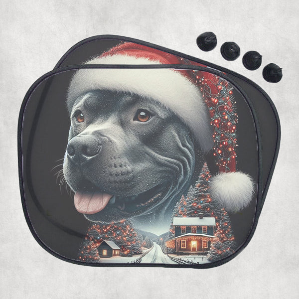 Amstaff kutyás autós karácsonyi napellenző