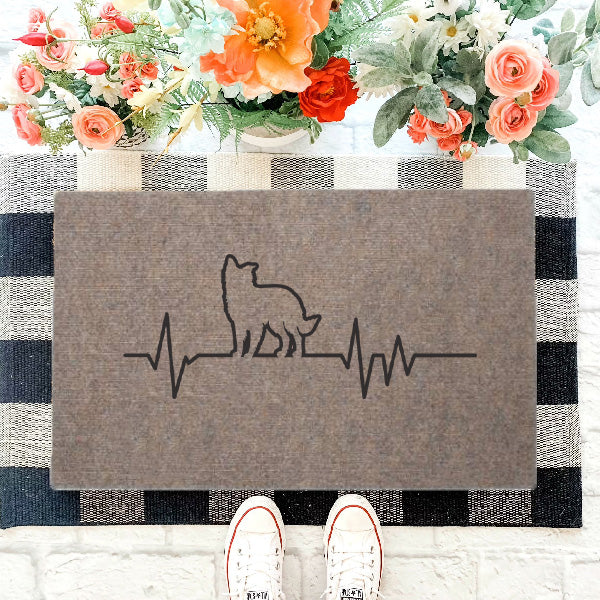 Border Collie kutyás barna lábtörlő