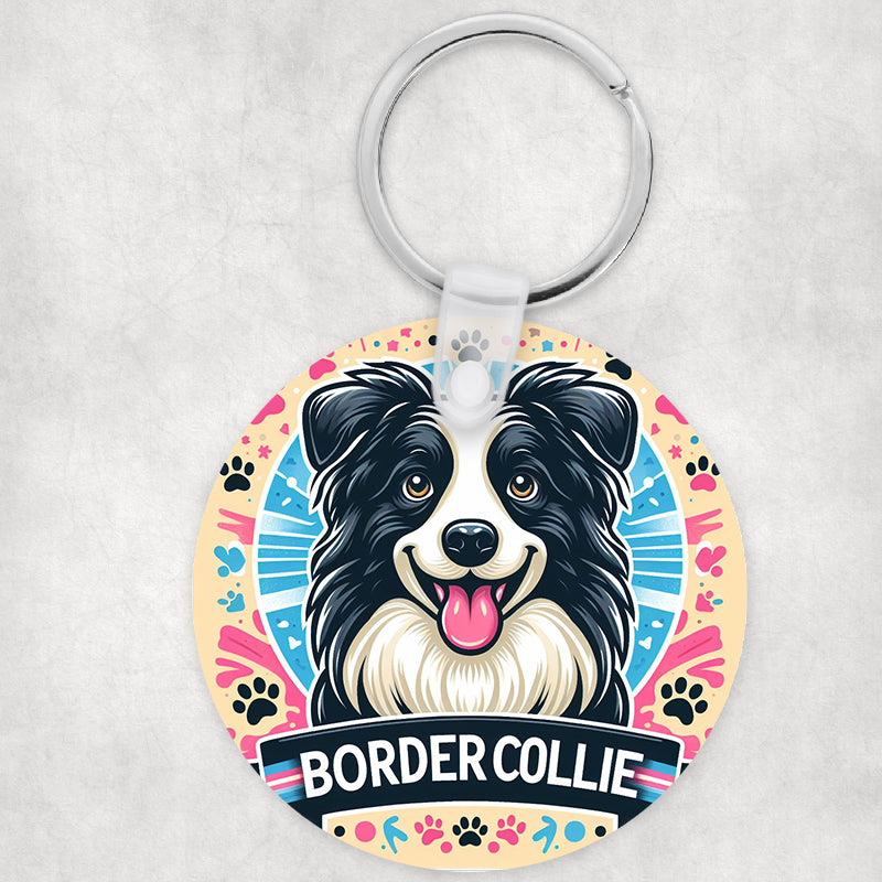 Border Collie kutyás kör kulcstartó