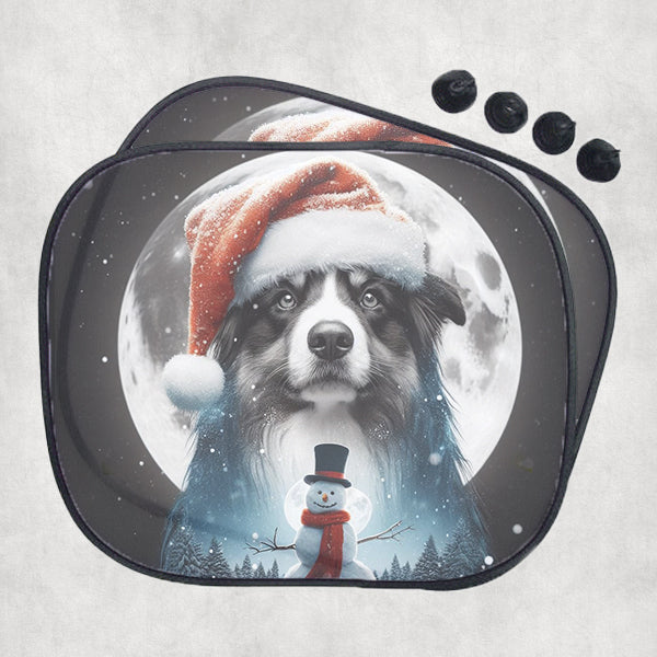 Border collie kutyás autós karácsonyi napellenző