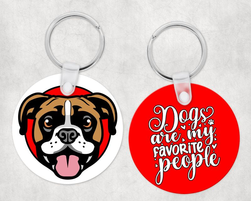 Boxer kutyás kör kulcstartó