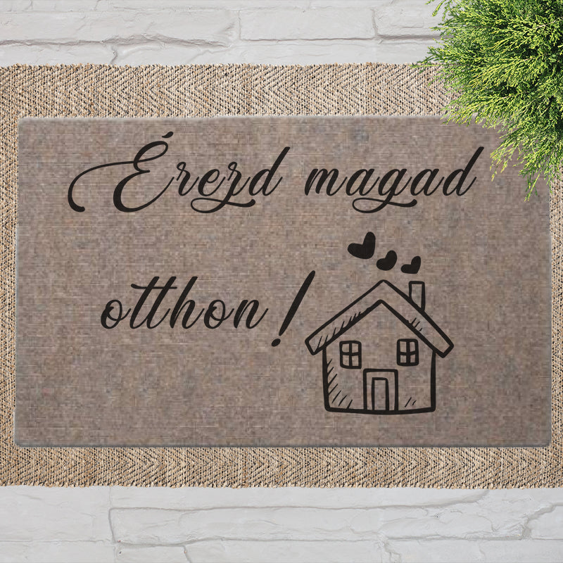 Érezd magad otthon barna lábtörlő