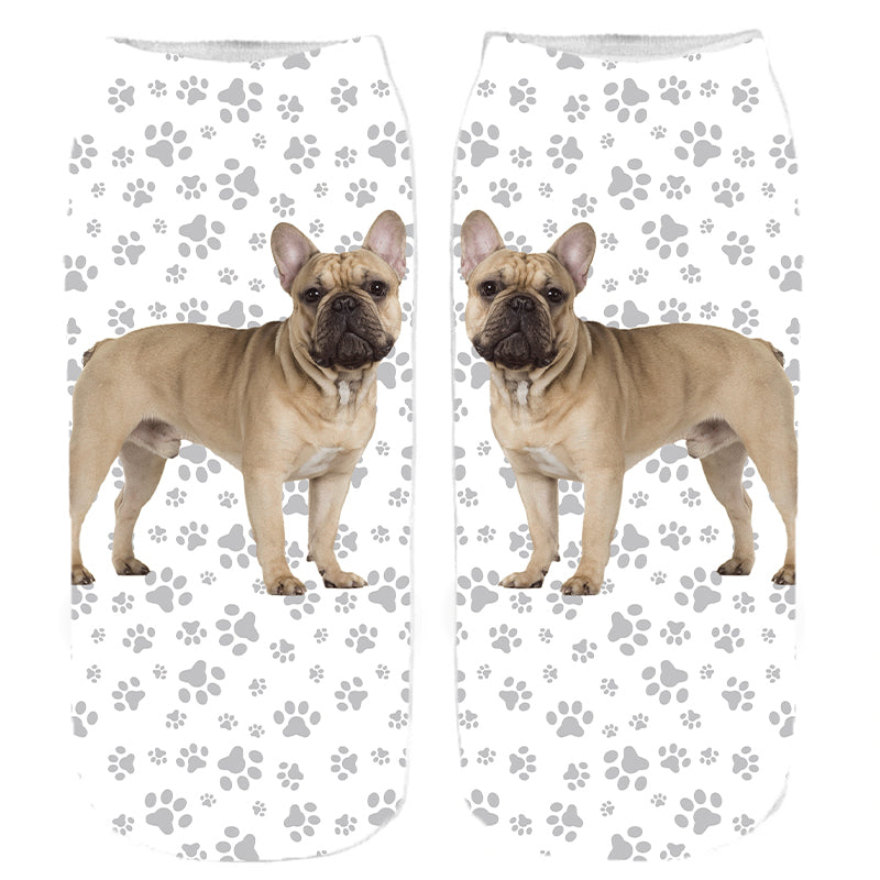 Francia Bulldog kutyás zokni - választható mintával