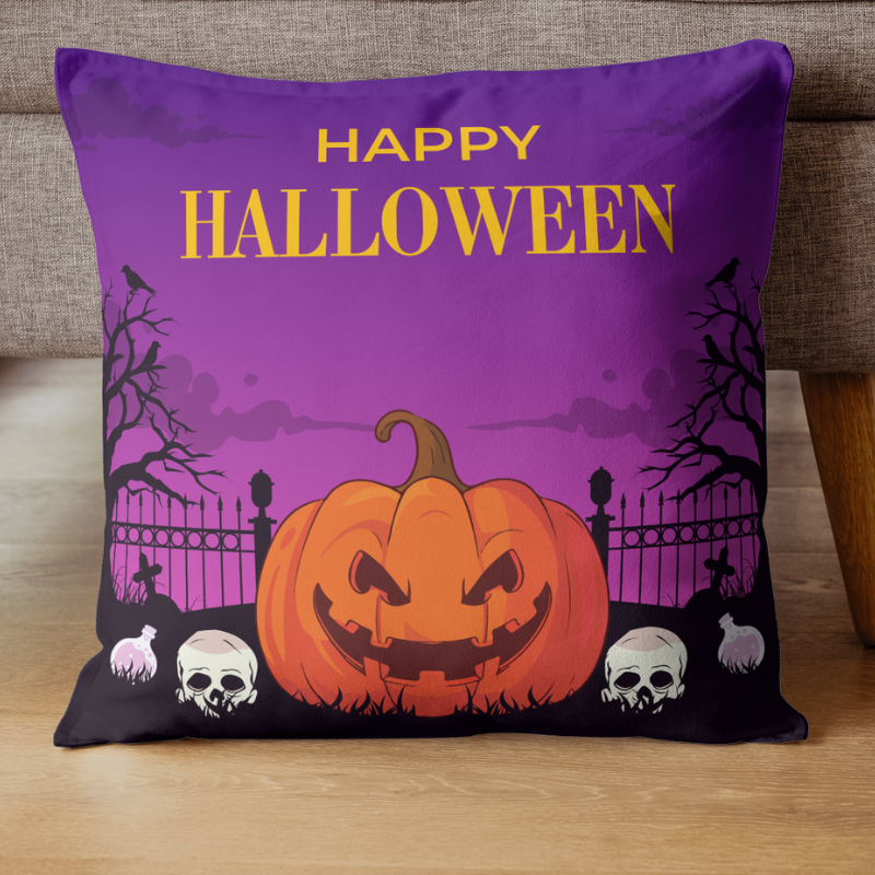 Halloween párna egyedi névvel