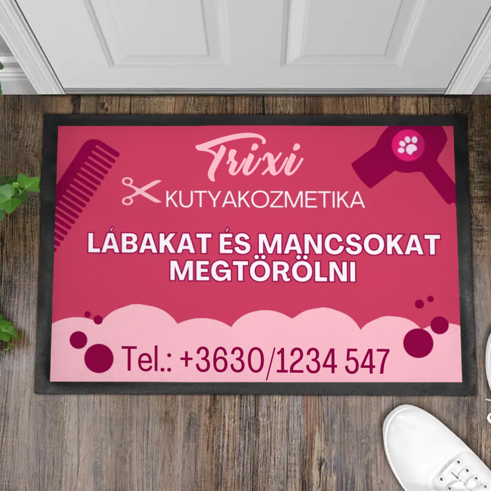 Egyedi kutyakozmetikus lábtörlő