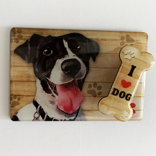 Kutyás hűtőmágnes jegyzettartó csipesszel