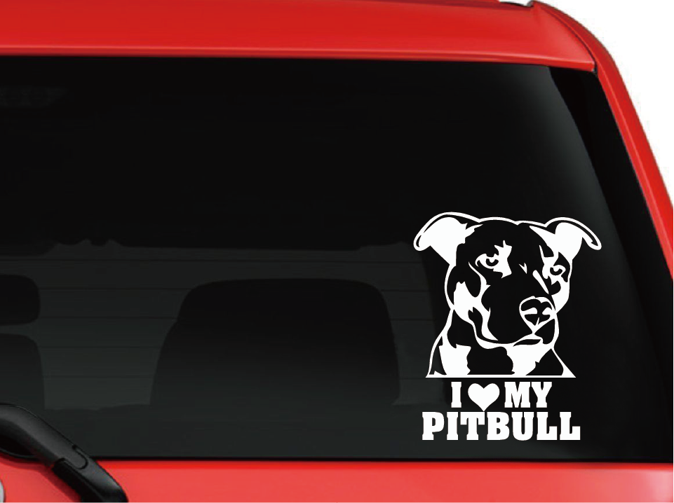 Pitbull kutyás matrica