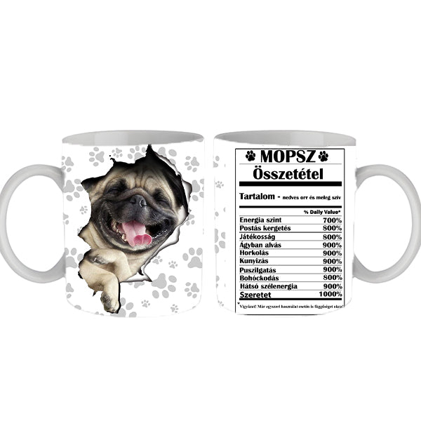 Mopsz kutyás bögre 6