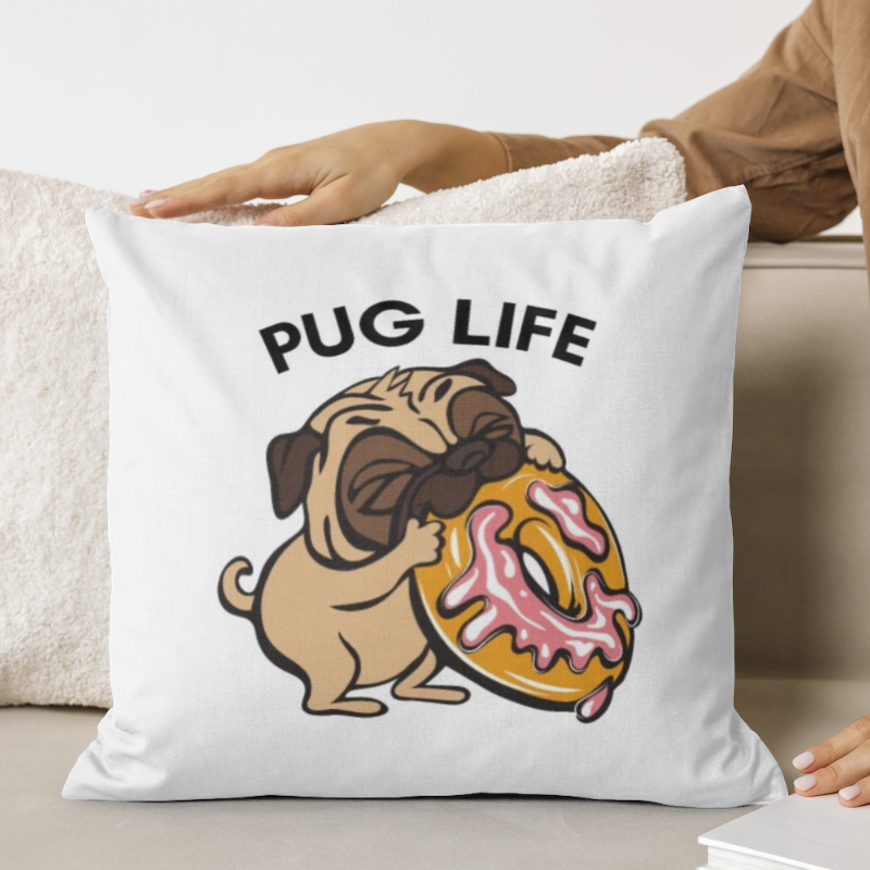 Mopsz kutyás párna - választható mintával