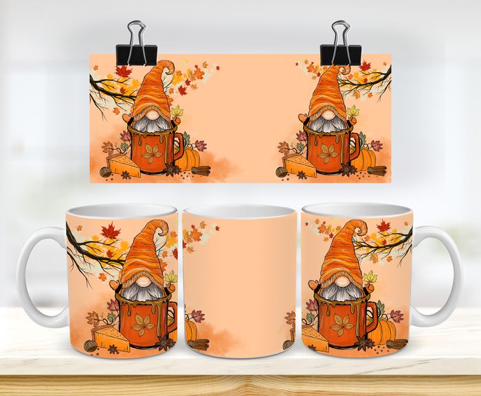 Őszi manós bögre - narancs