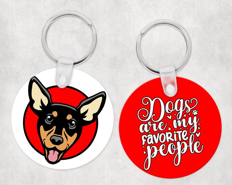 Pincser kutyás kör kulcstartó