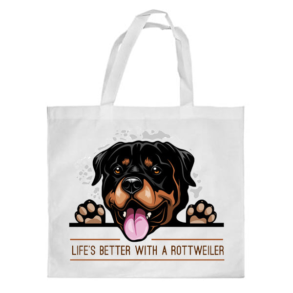 Rottweiler kutyás bevásárlótáska - választható mintával