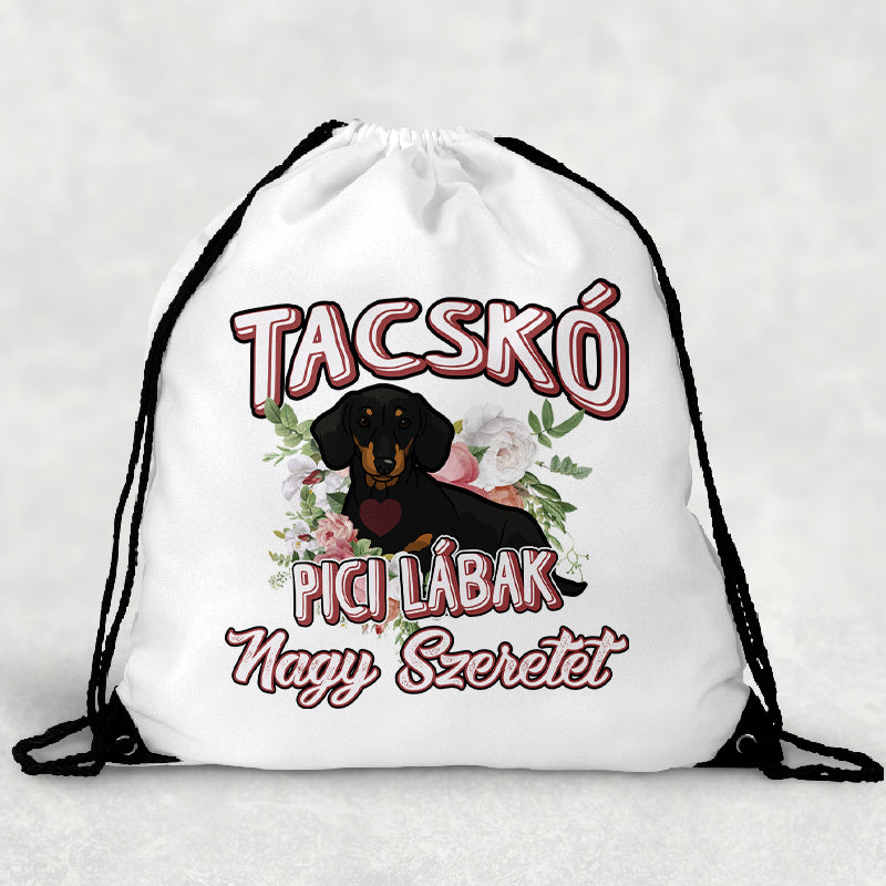 Tacskó kutyás tornazsák