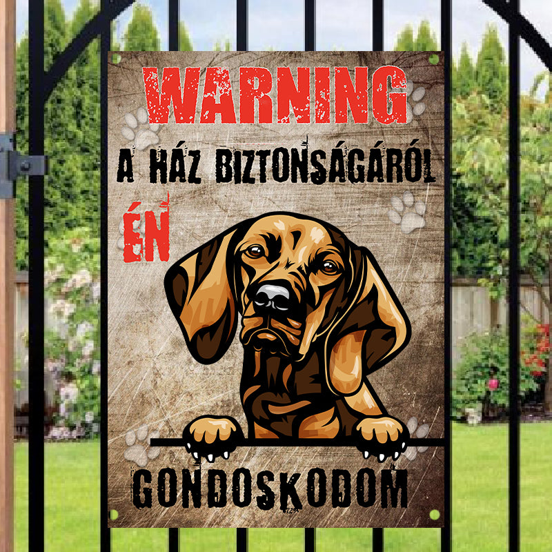 Vizsla kutyás fém figyelmeztető tábla