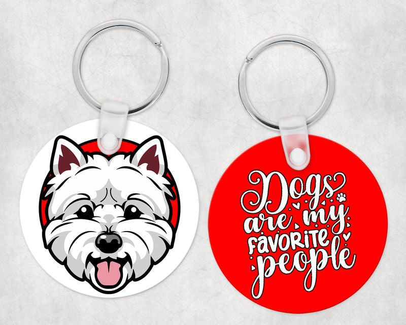 Westie kutyás kör kulcstartó