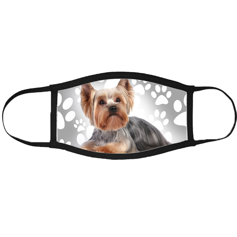 Yorkie mintás szájmaszk fekete peremmel