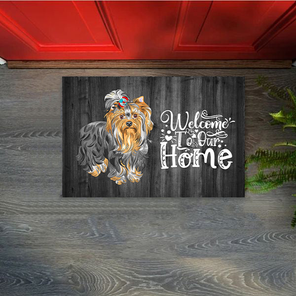 Yorkie kutyás lábtörlő welcome