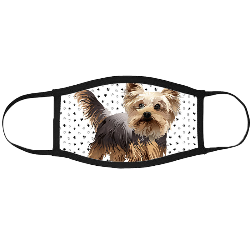 Yorkie mintás szájmaszk fekete peremmel