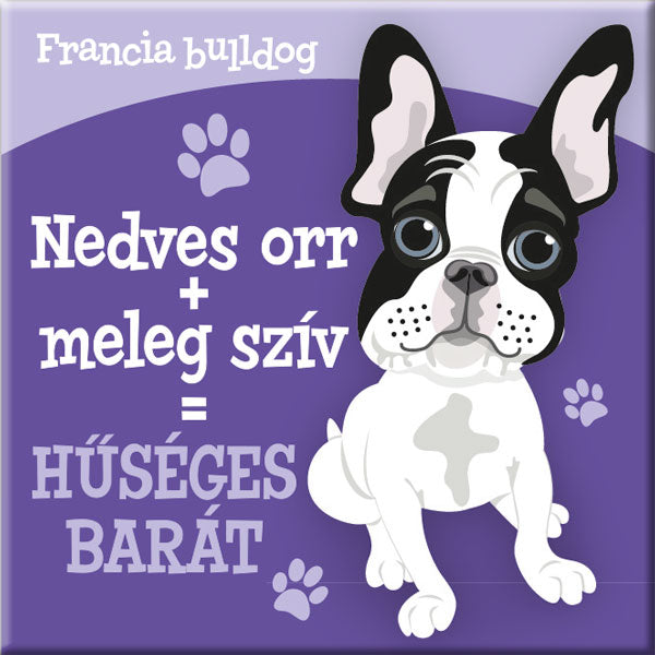 Francia bulldog hűtőmágnes - w&w