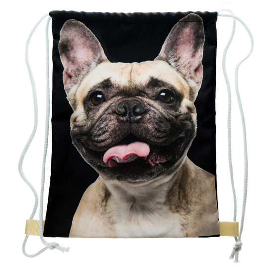 Francia Bulldog kutyás tornazsák - bézs