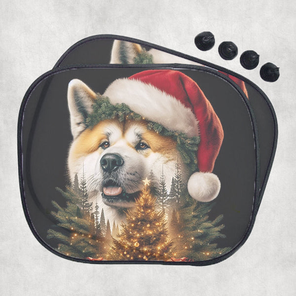 Akita Inu kutyás autós karácsonyi napellenző