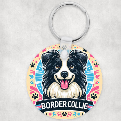Border Collie kutyás kör kulcstartó