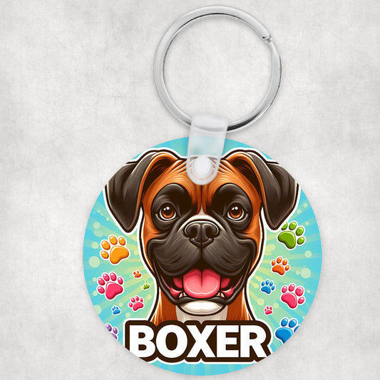 Boxer kutyás kör kulcstartó