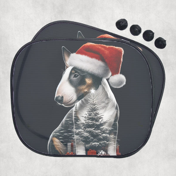 Bullterrier kutyás autós karácsonyi napellenző