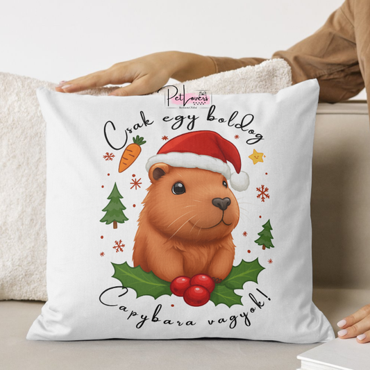 Capybarás karácsonyi párna