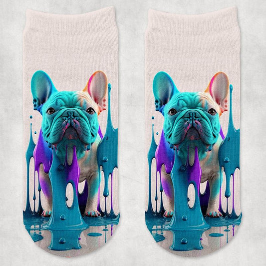 Francia Bulldog kutyás zokni - választható mintával
