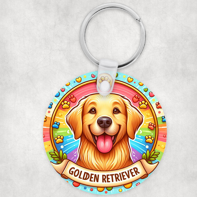 Golden Retriever kutyás kör kulcstartó