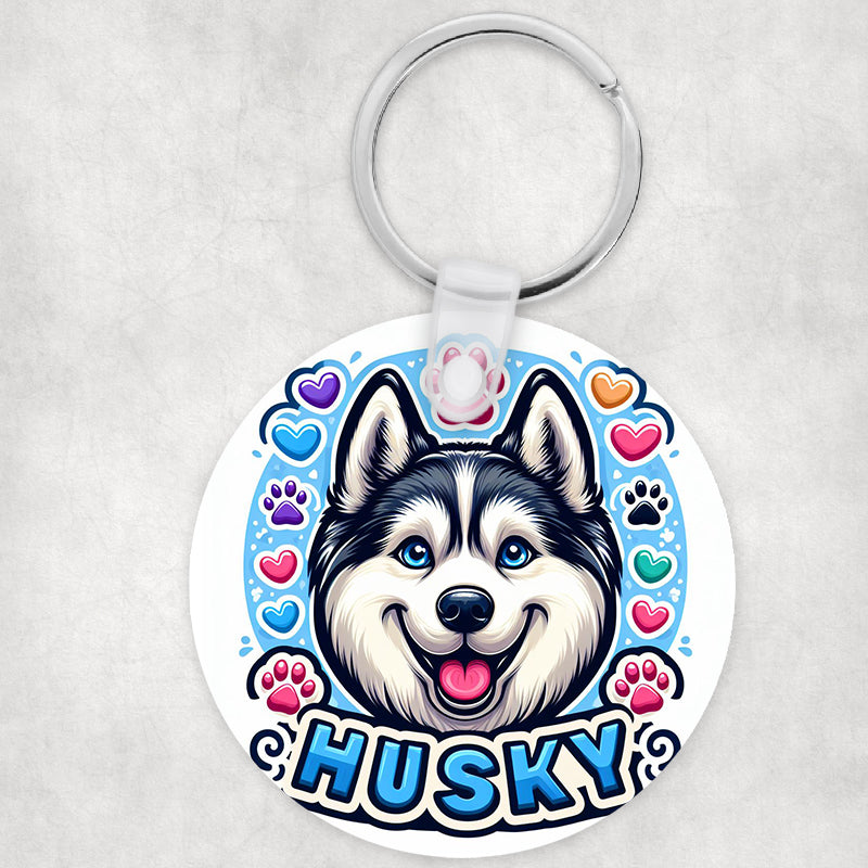 Husky kutyás kör kulcstartó