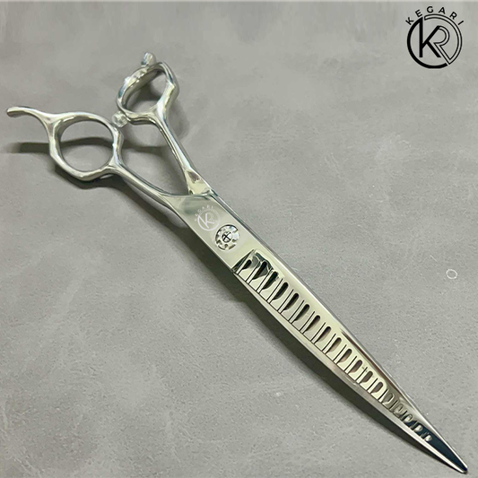 KEGARI Fluff Hajlított chunker kutyakozmetikai olló 