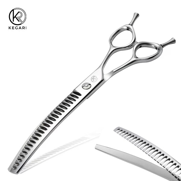 KEGARI Nooro hajlított Chunker kutyakozmetikai olló