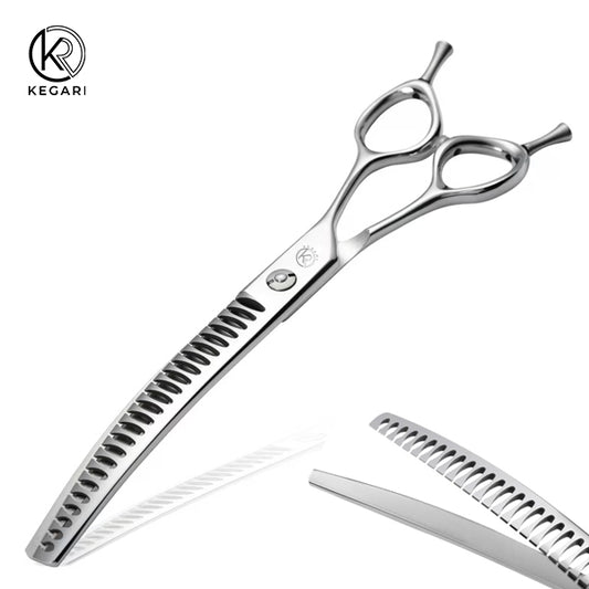 KEGARI Nooro hajlított Chunker kutyakozmetikai olló