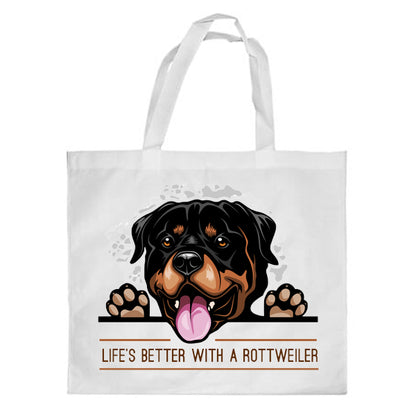Rottweiler kutyás bevásárlótáska - választható mintával