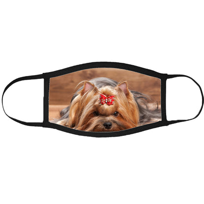 Yorkie mintás szájmaszk fekete peremmel