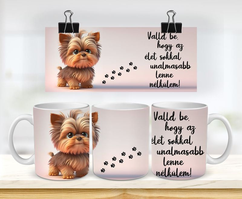 Yorkie kutyás bögre 2