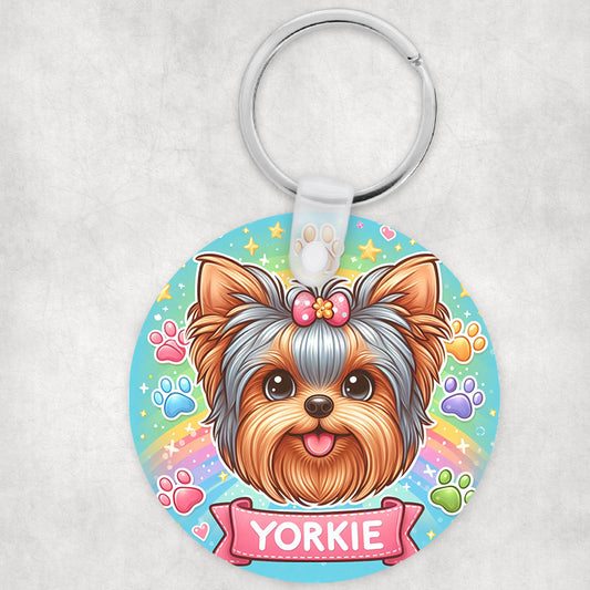 Yorkie kutyás kör kulcstartó