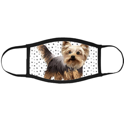 Yorkie mintás szájmaszk fekete peremmel